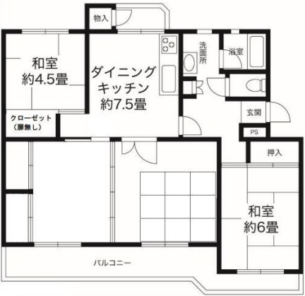 グリーンハイムいずみ野　４号棟 201号室 間取り