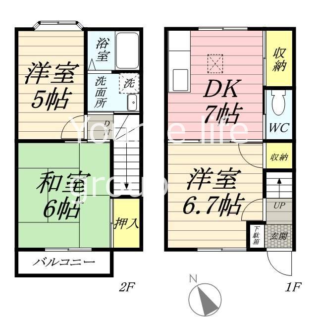 テラス日向岡B 108号室 間取り