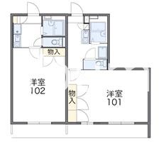 レオパレス小清水 102号室 間取り