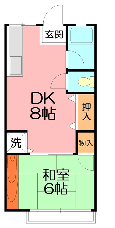 浜見シュロス 201号室 間取り