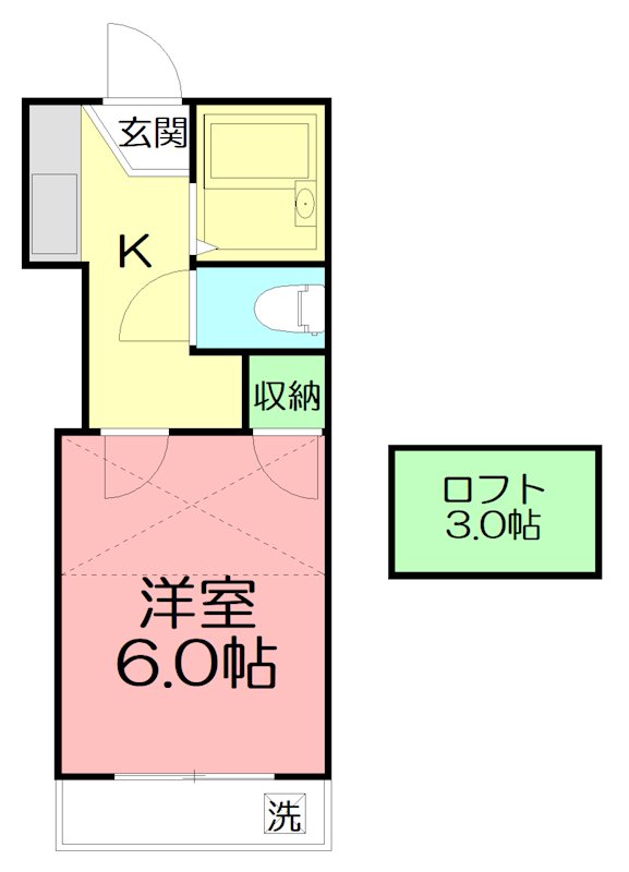 レオパレスブランカ 0102号室 間取り
