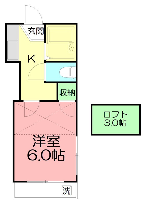 レオパレスブランカ 0101号室 間取り