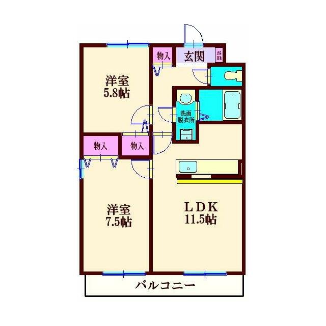 アビタ鵠沼 202号室 間取り
