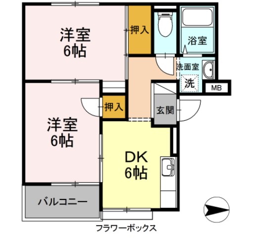 パークサイド　Ⅱ 201号室 間取り