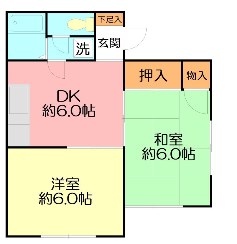リトル王 201号室 間取り
