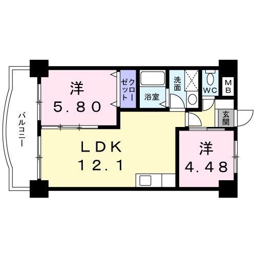 レポサール弥勒寺 302号室 間取り