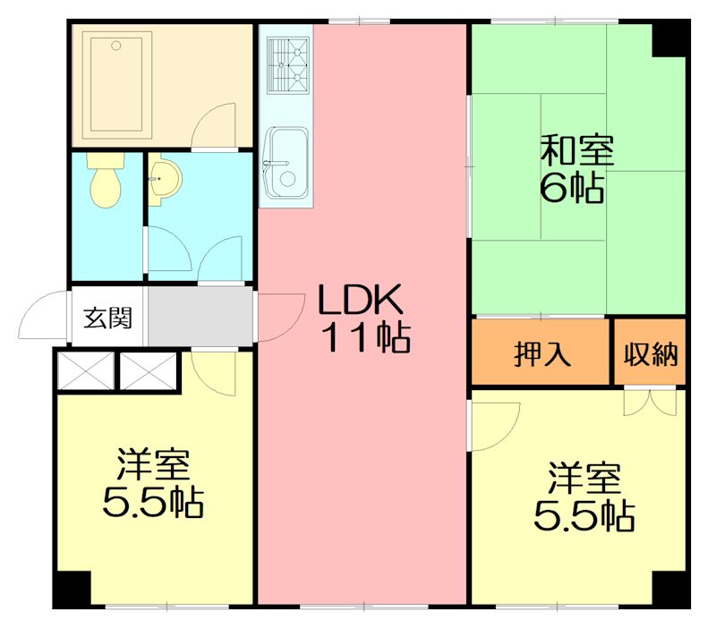 ロイヤルサイト 303号室 間取り