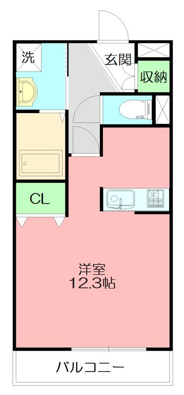 ＬＵＣＥ　ＣＬＡＳＳＩＭＯ 107号室 間取り