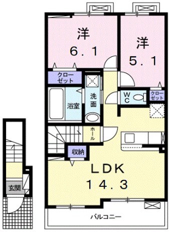 インパクト 205号室 間取り