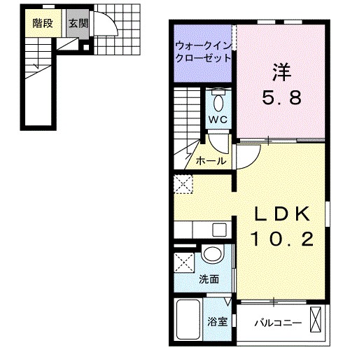 サンライズ 201号室 間取り