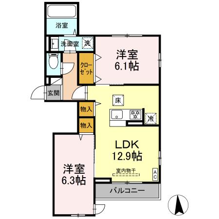 ブリーズコースト　A 101号室 間取り
