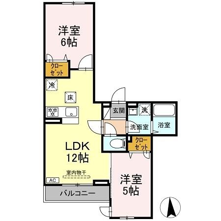ブリーズコースト　A 102号室 間取り