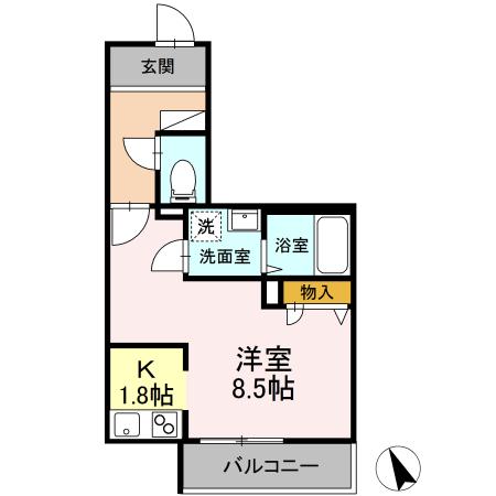 レ・パステック湘南平塚 103号室 間取り