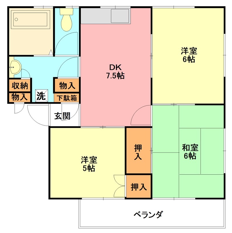 新倉ハイツ A-202号室 間取り