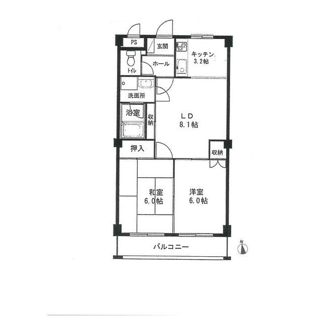 クイーンズタウンⅢ番館 202号室 間取り