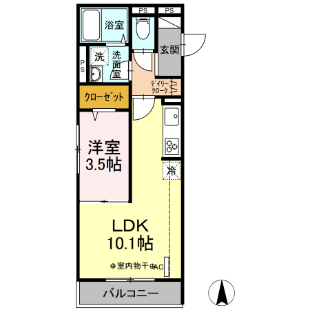 D-room浜町 302号室 間取り