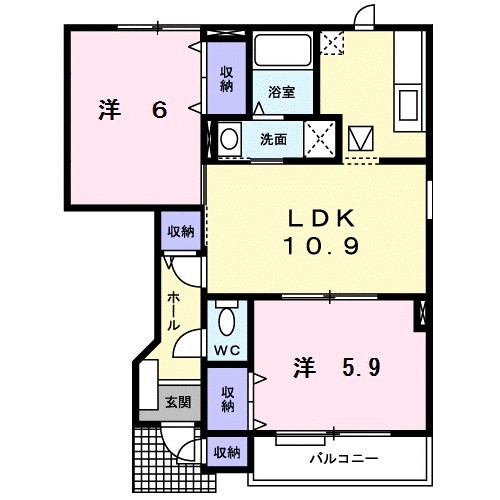 アヴニール秋葉Ｂ 101号室 間取り