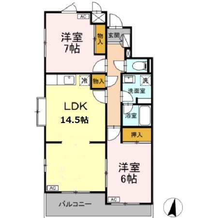 メゾン1217 302号室 間取り