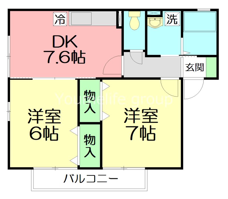 クレールA 201号室 間取り