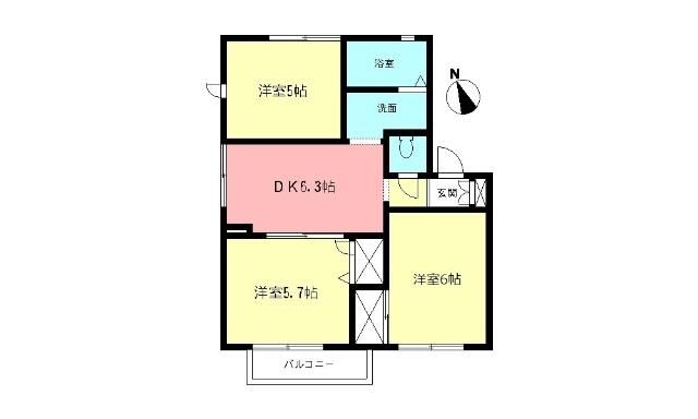 メゾンミヤニシＢ 202号室 間取り