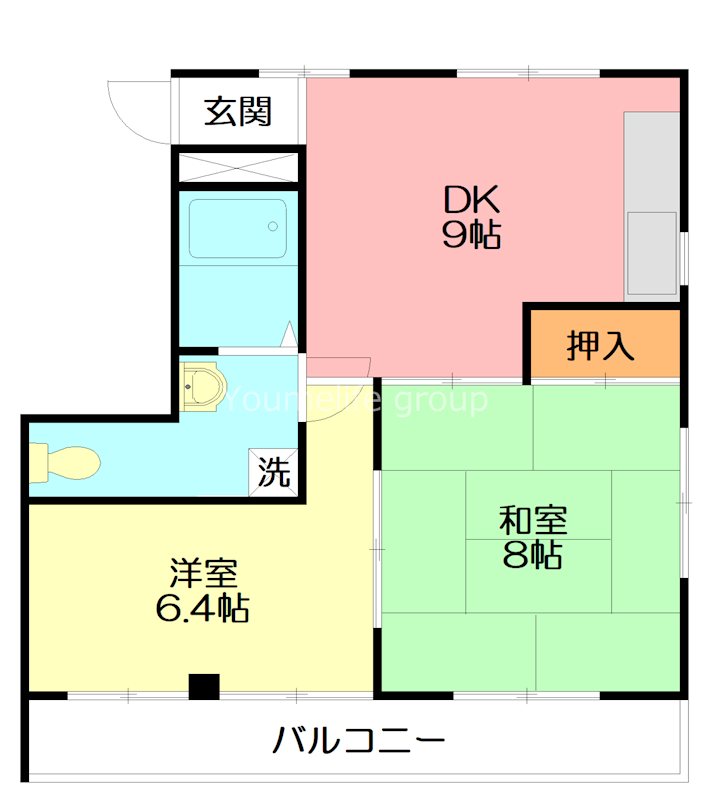 レイフローラルIV 301号室 間取り