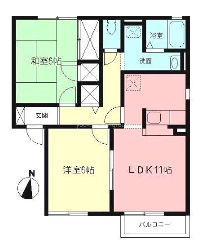 パレス和田ケ崎Ｂ 101号室 間取り