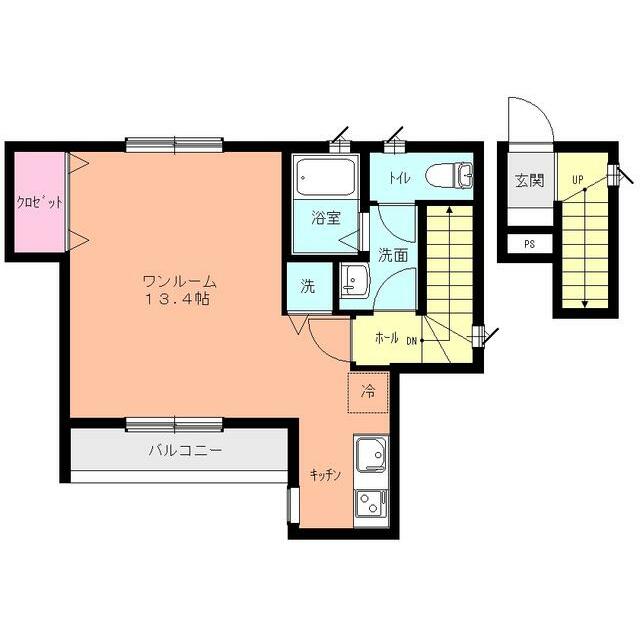 ファーストライフ東大竹 204号室 間取り