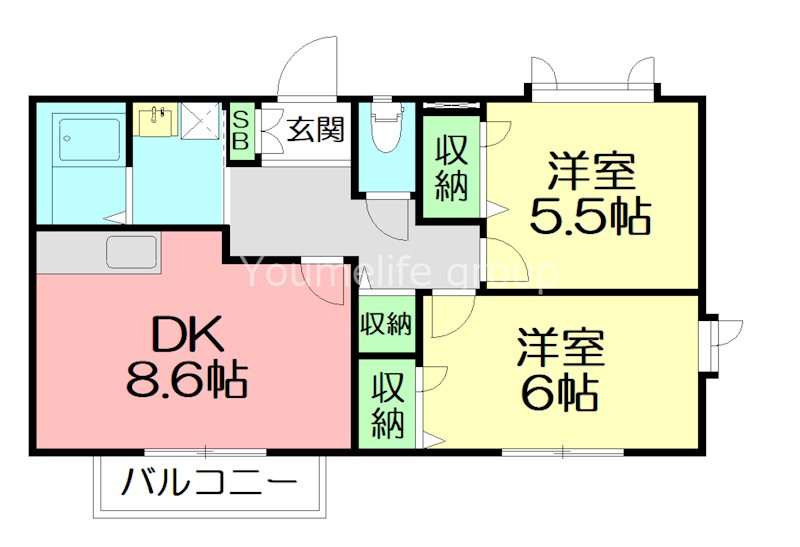 ロイヤルコートC 201号室 間取り