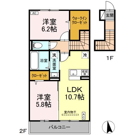 ドムス・クレスト 205号室 間取り