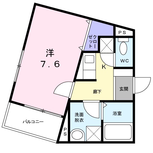 マロン　レジデンス 101号室 間取り