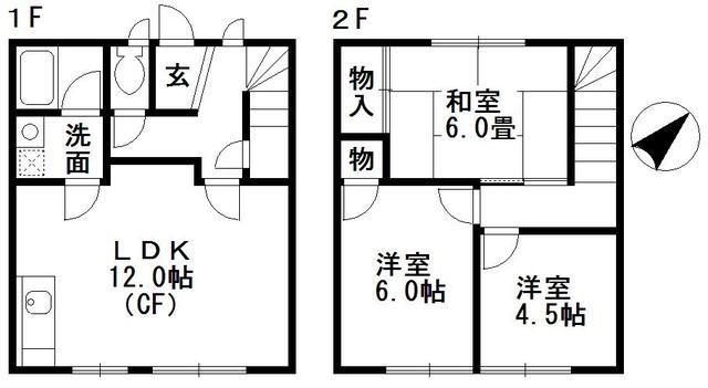 タウンハウス太平台 C-3号室 間取り