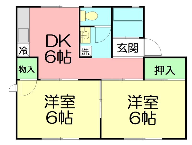 セジュール中原 102号室 間取り