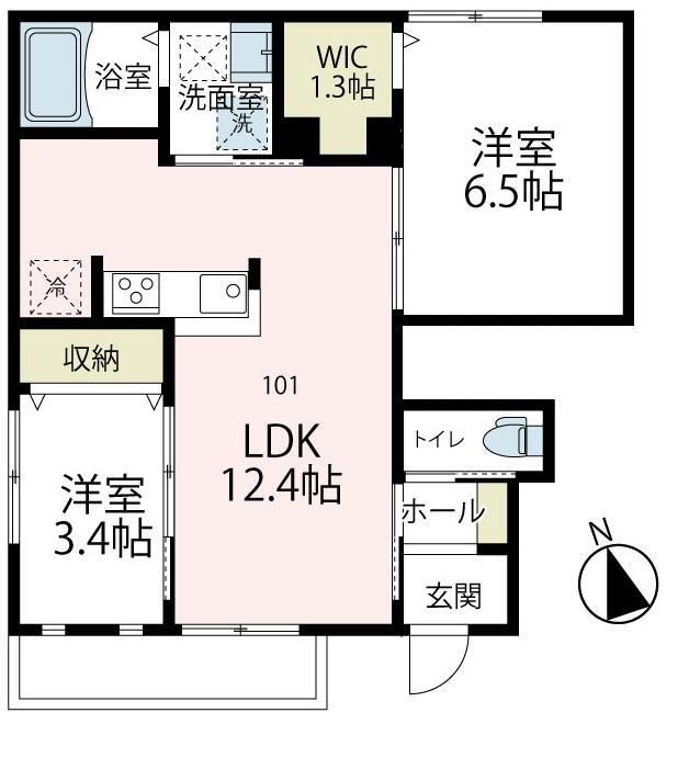 フロール 101号室 間取り