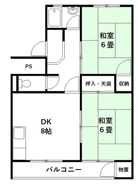 宮谷ハイツ 103号室 間取り