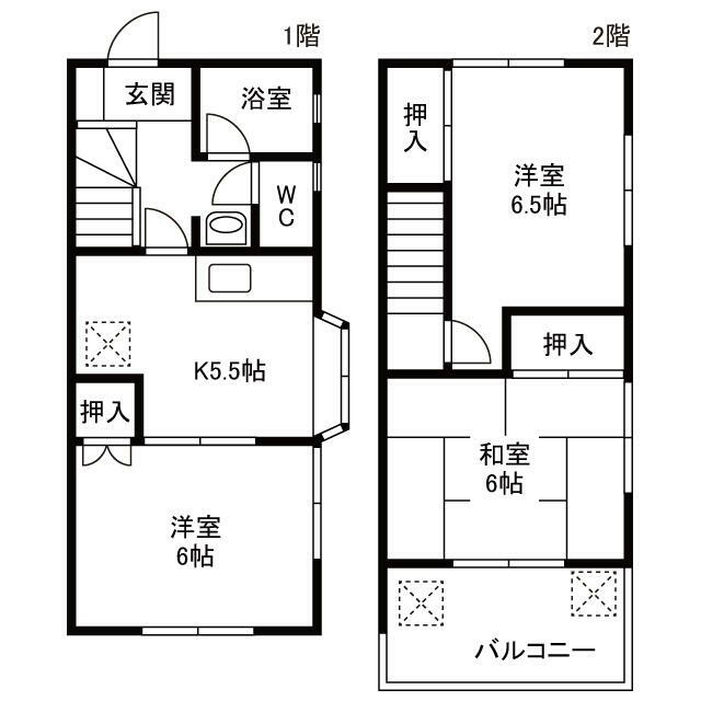 サンテラス松風 E号室 間取り