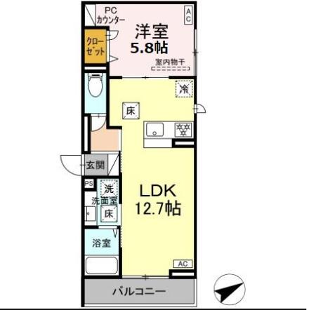 エスペランス 303号室 間取り
