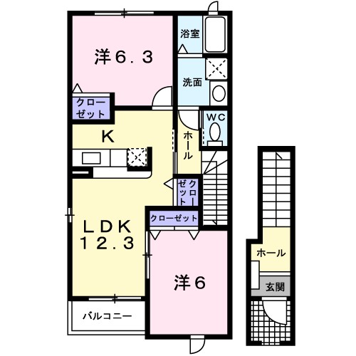 アルドーレ 201号室 間取り