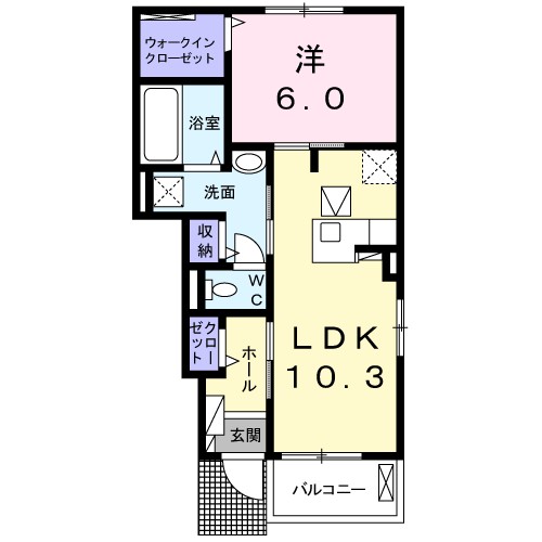 Ｌｕｐｉｎｕｓ 105号室 間取り