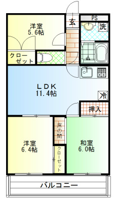 リバーサイドアーク 301号室 間取り