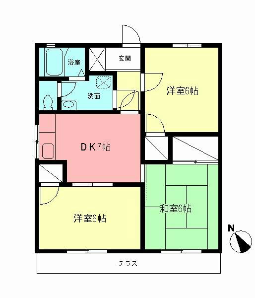 コーポグリーンハウス  202号室 間取り