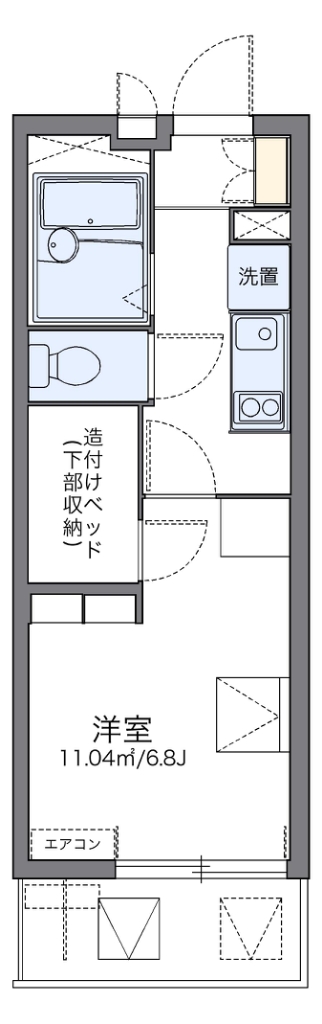 レオパレスエクレールＫ下大槻 212号室 間取り