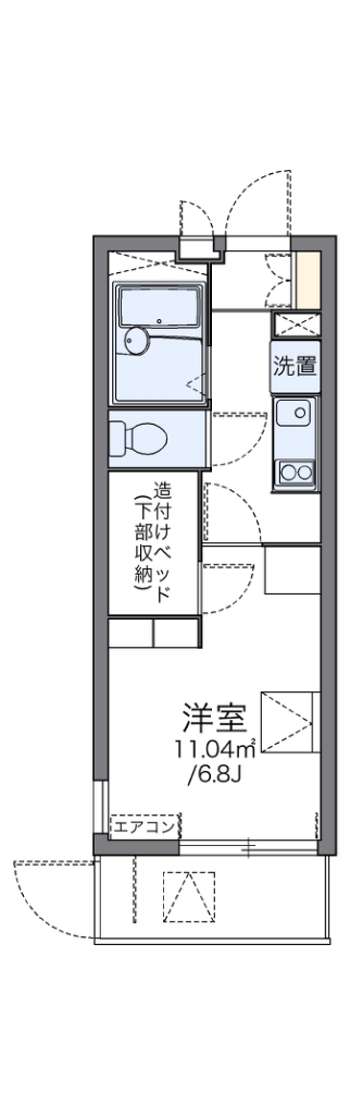 レオパレス伊勢吉 101号室 間取り
