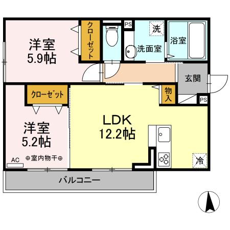 ラフター 201号室 間取り