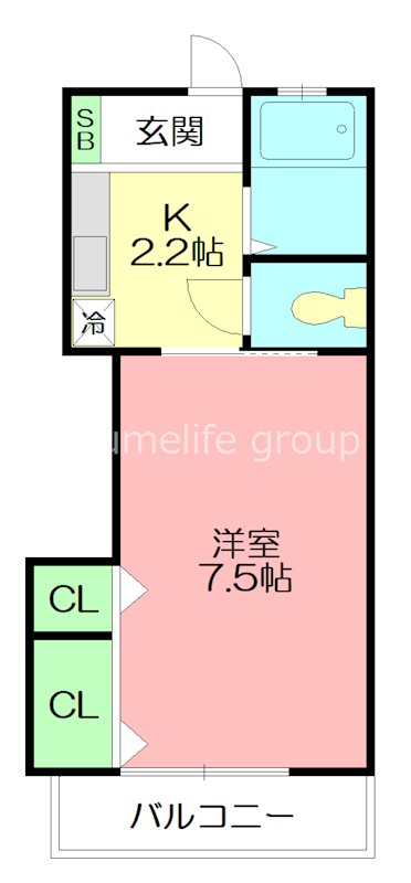 フォレスト 202号室 間取り