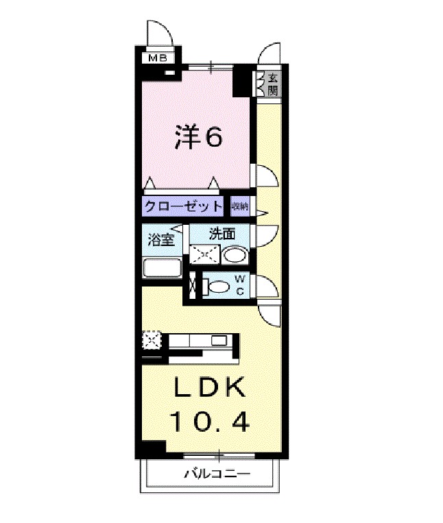 ＭＧＭ　ＢＬＤＧ．Ⅰ 104号室 間取り