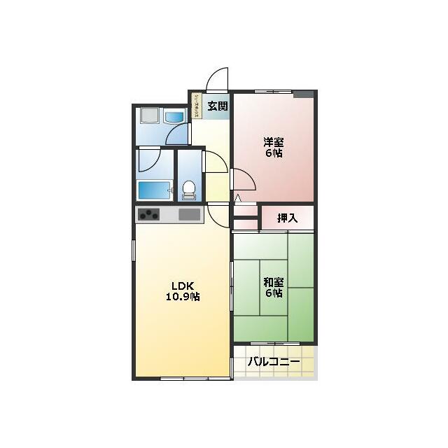 グランドール影取 211号室 間取り