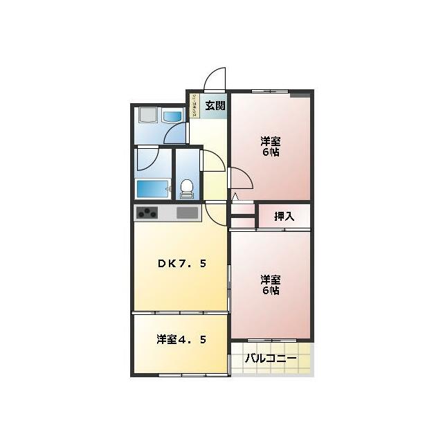 グランドール影取 309号室 間取り