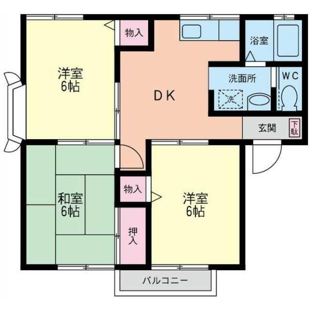 リルパーム南林間 202号室 間取り