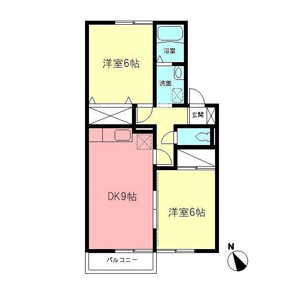 サニーフラッツＡ 202号室 間取り
