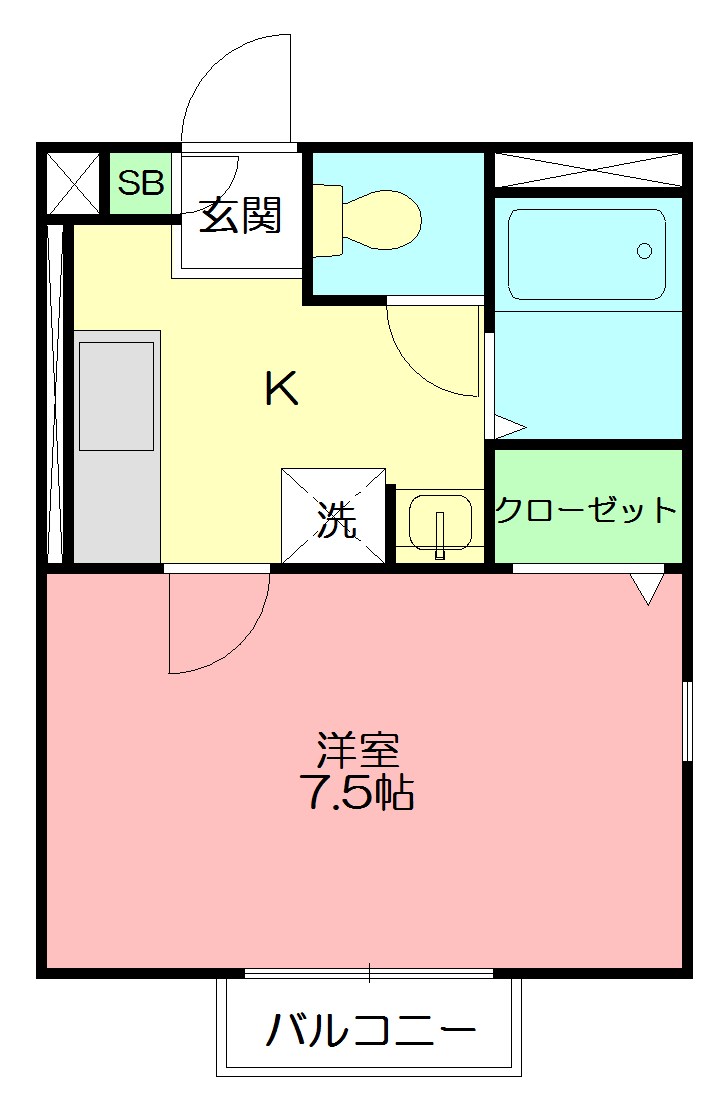 サニーハイツ相田 102号室 間取り